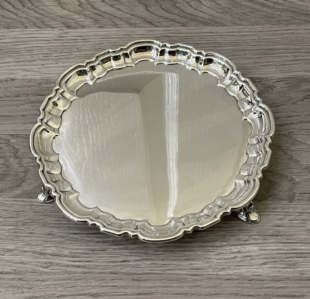 Quality Solid Silver Card Tray Salver by Elkington 