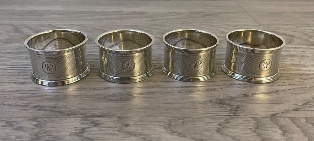 Set of Four Solid Silver Napkin Rings View II