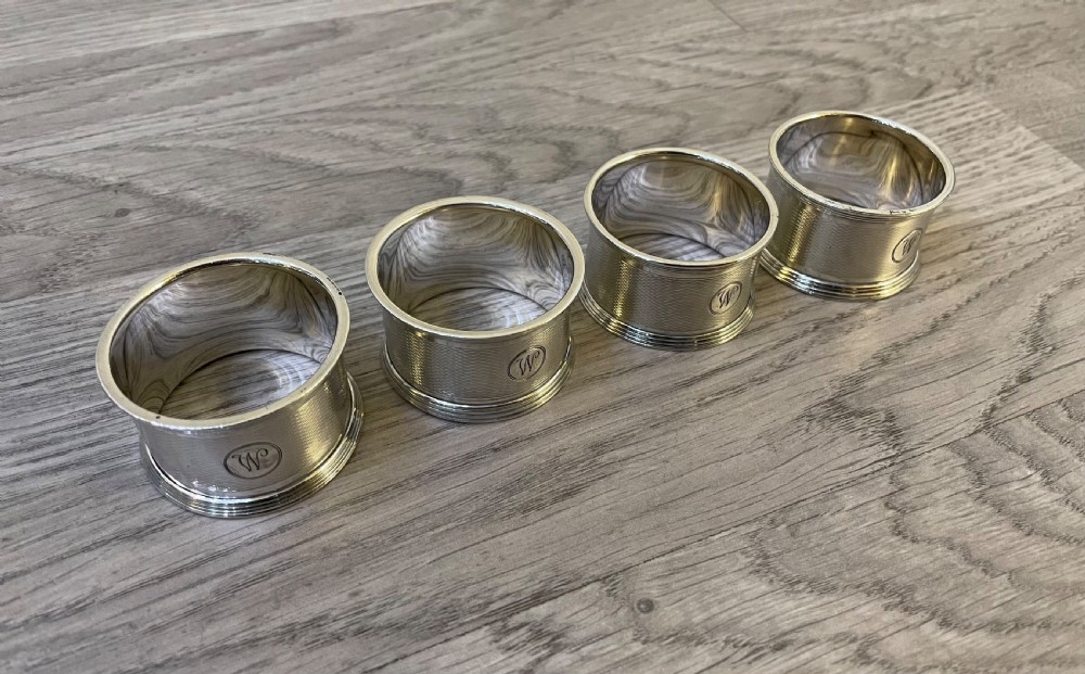 Set of Four Solid Silver Napkin Rings View III