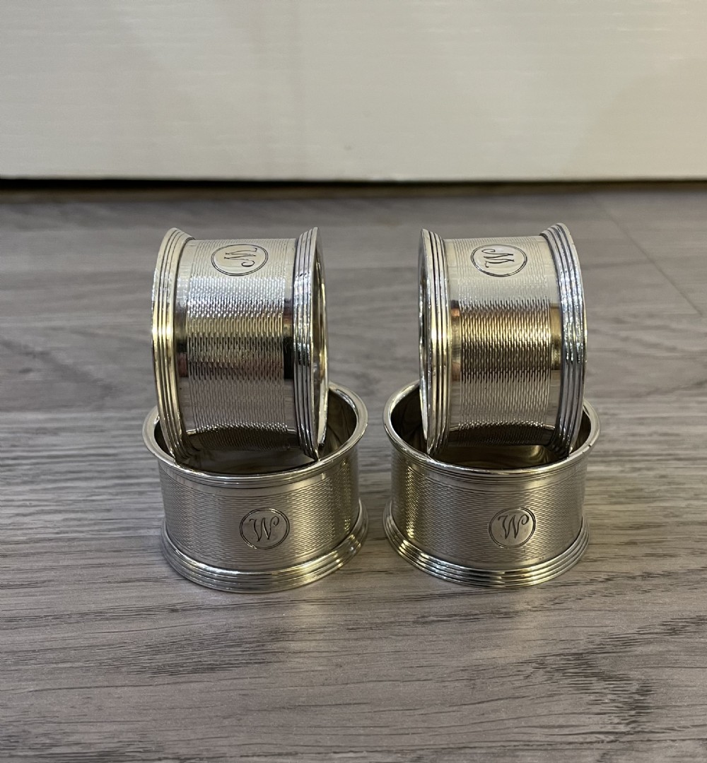 Set of Four Solid Silver Napkin Rings View IV