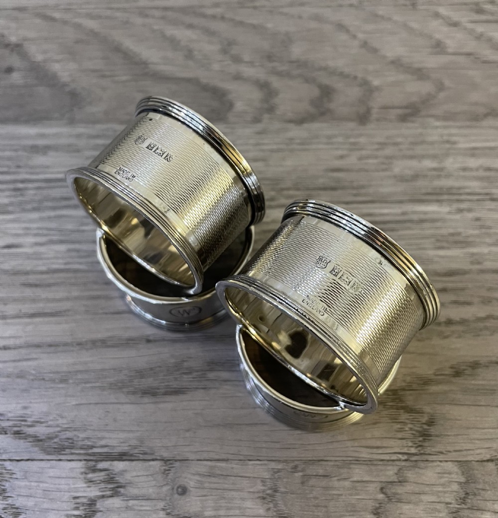 Set of Four Solid Silver Napkin Rings View VI