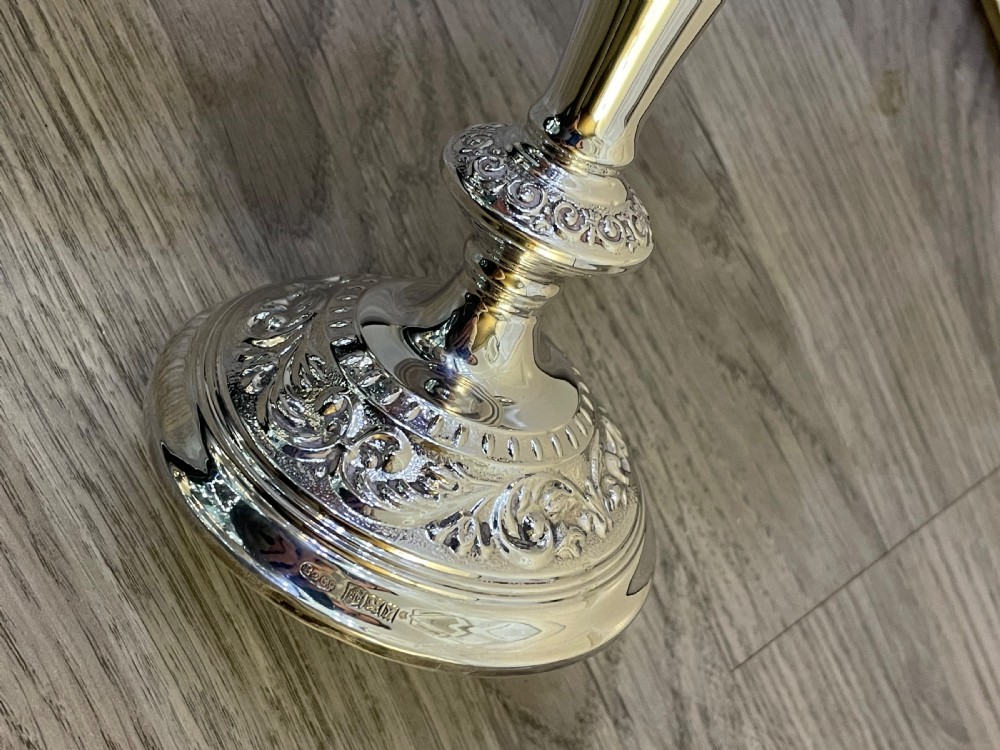 Solid Silver Three Branch Candelabra  View III