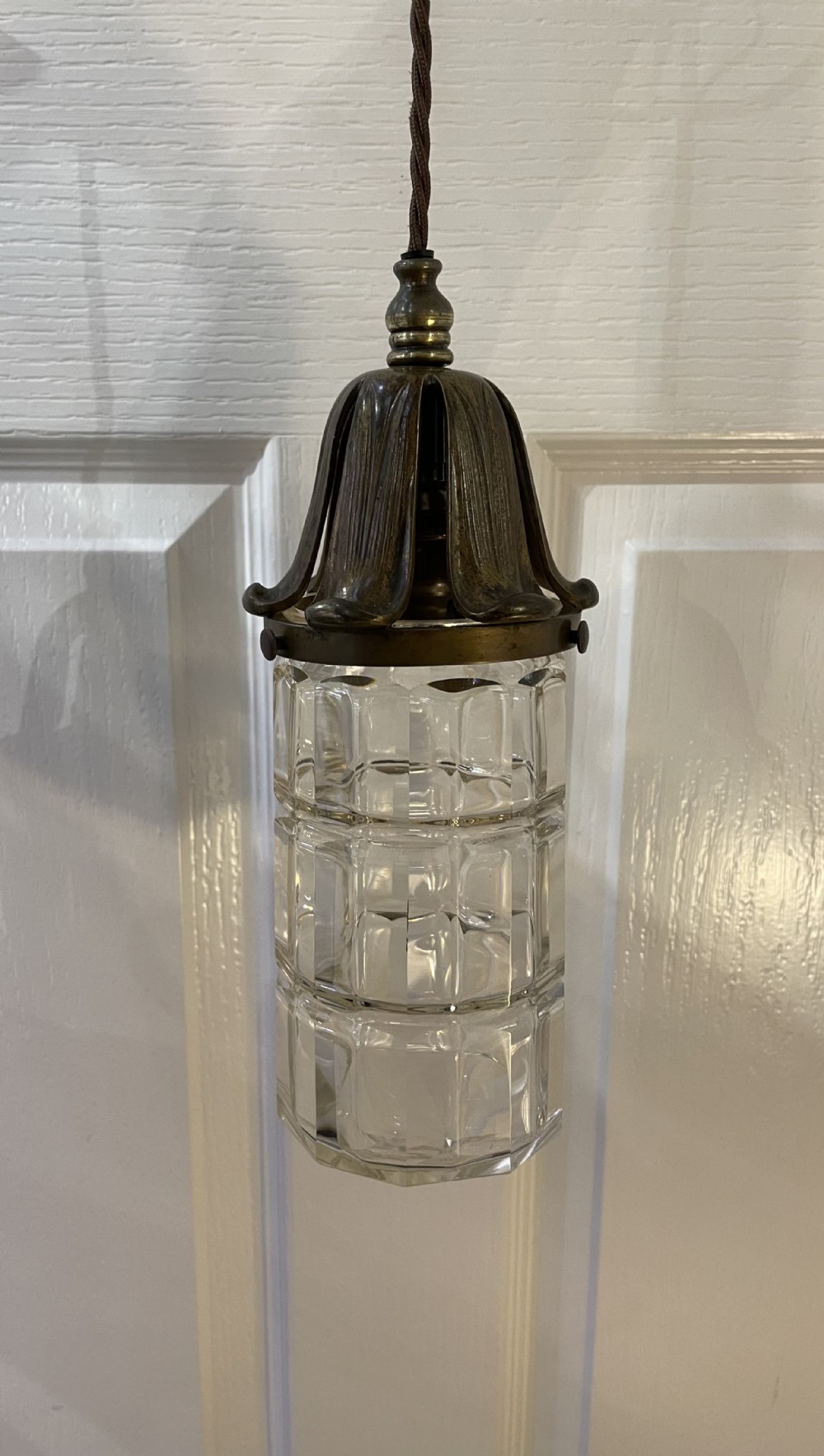 Superb Quality Gilt Bronze and Cut Glass Hall Lantern