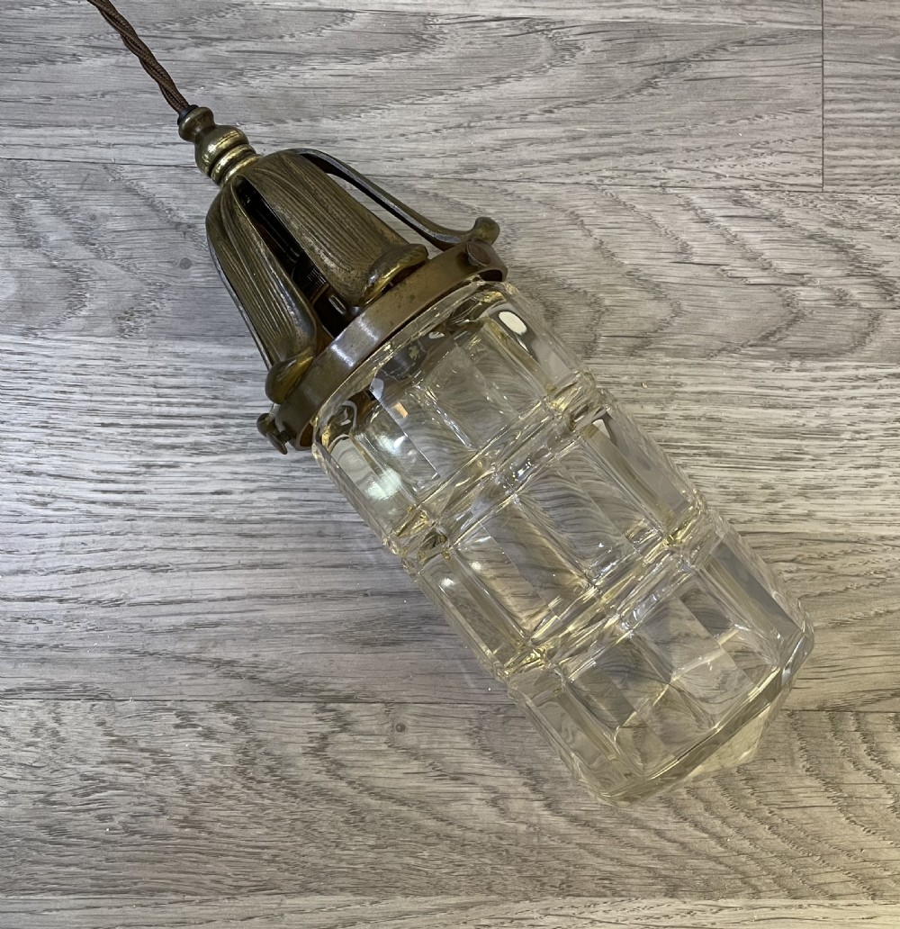 Superb Quality Gilt Bronze and Cut Glass Hall Lantern View III