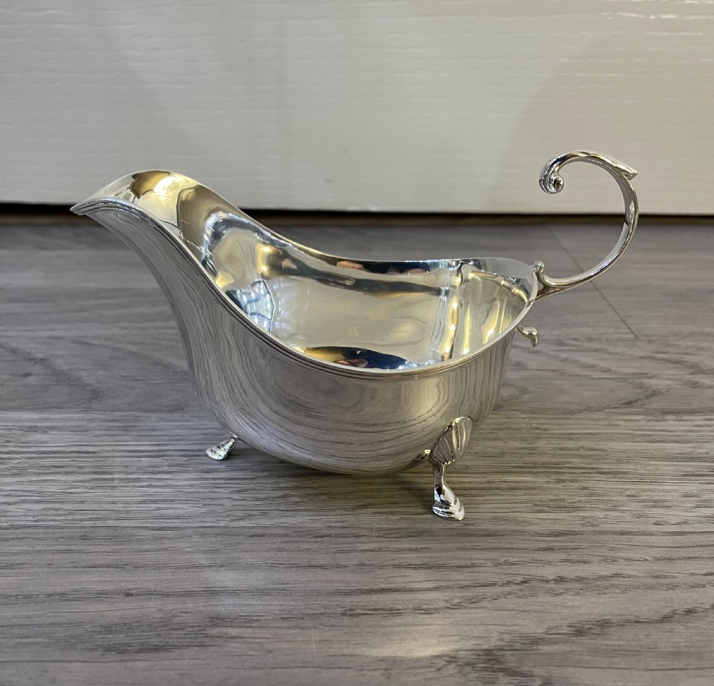 George V Solid Silver Sauce Boat  View III