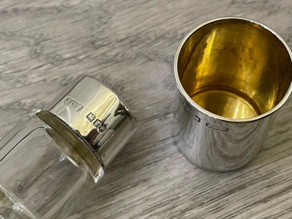 Edwardian Silver Ladies Hunting Hip Flask by J C Vickery, London  View VII