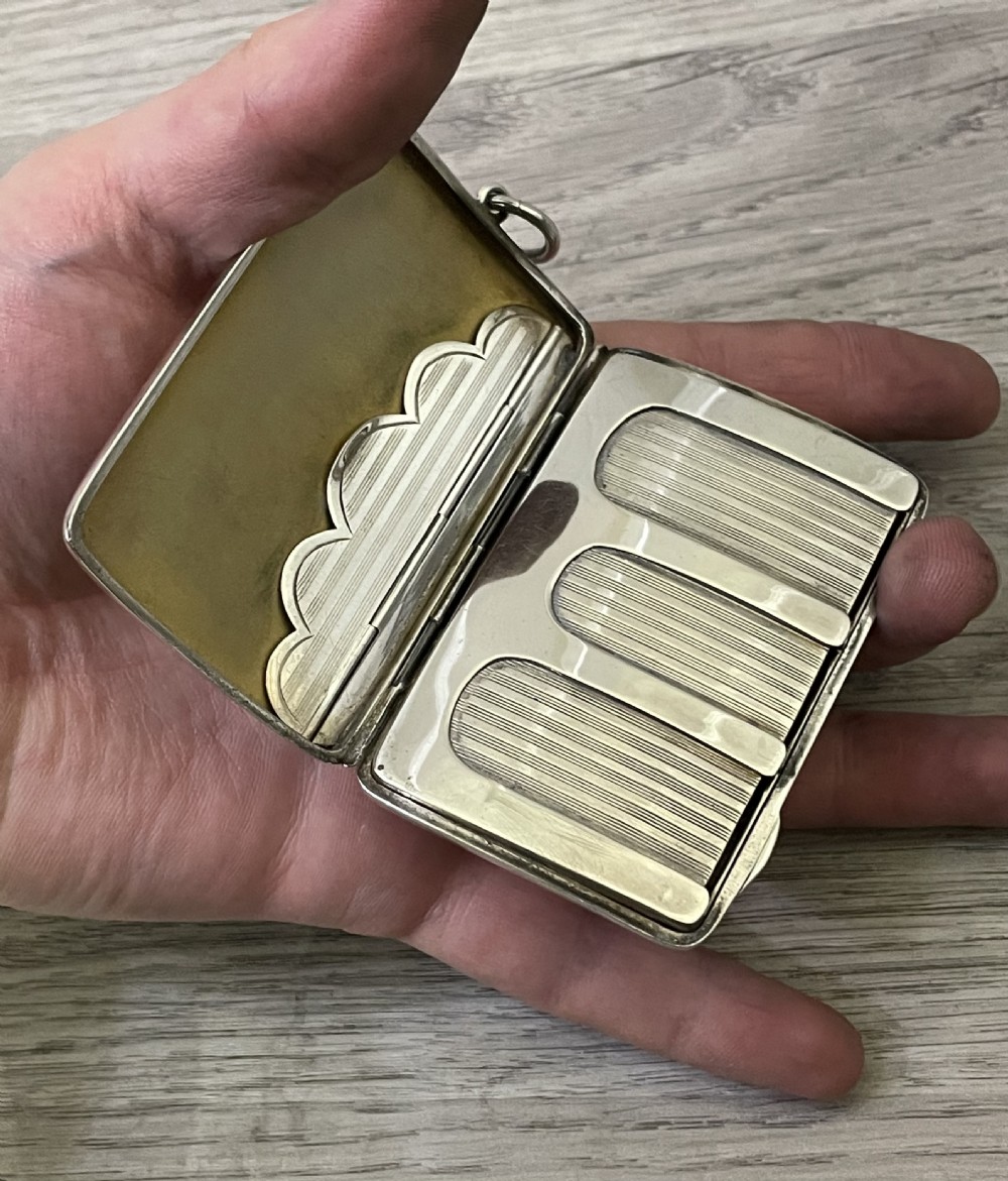 Quality Edwardian Solid Silver Fitted Wallet View II