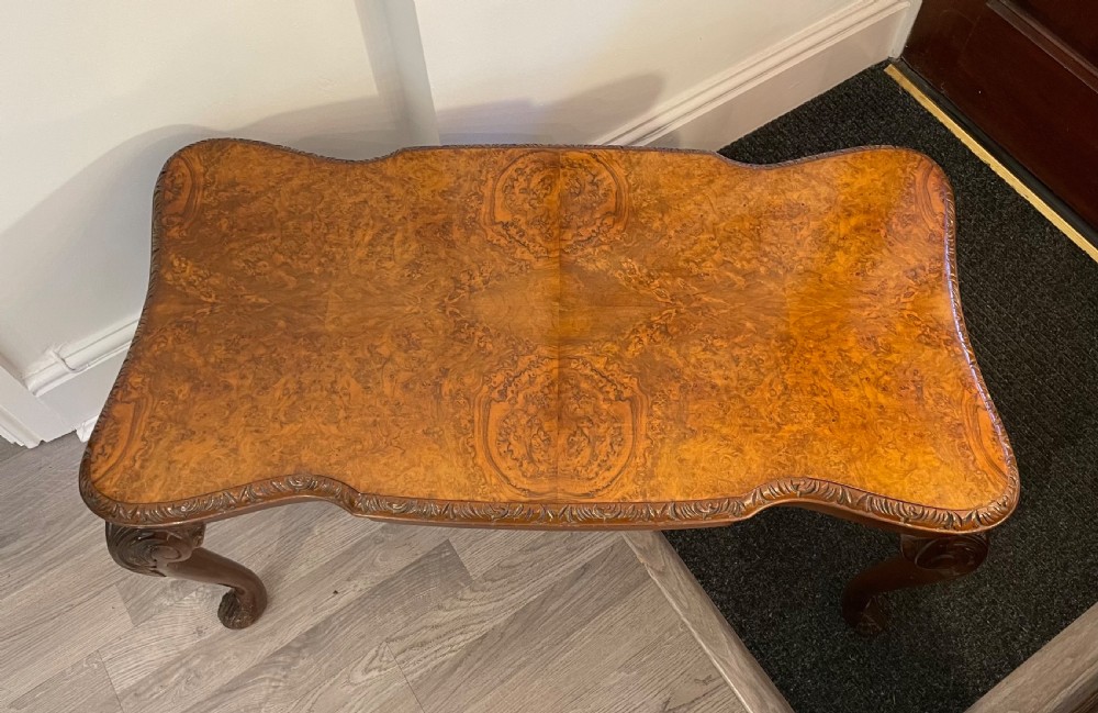 Antique Burr Walnut Queen Anne Style Coffee Table View IV