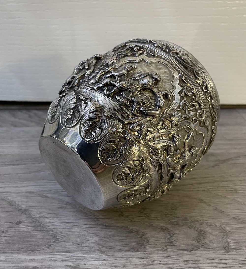 19th Century Burmese Silver Bowl View V