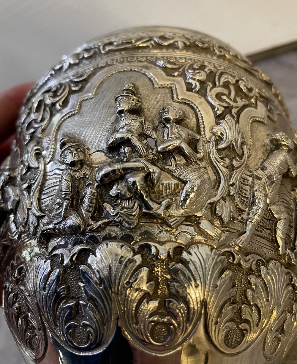 19th Century Burmese Silver Bowl View VI