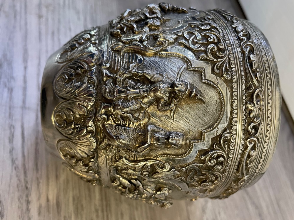 19th Century Burmese Silver Bowl View XI