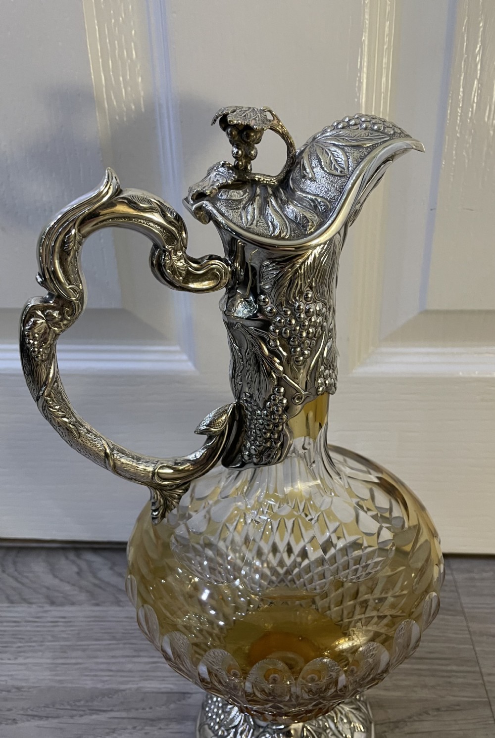 Mappin & Webb Cut Glass and Silver Plated Claret Jug View III
