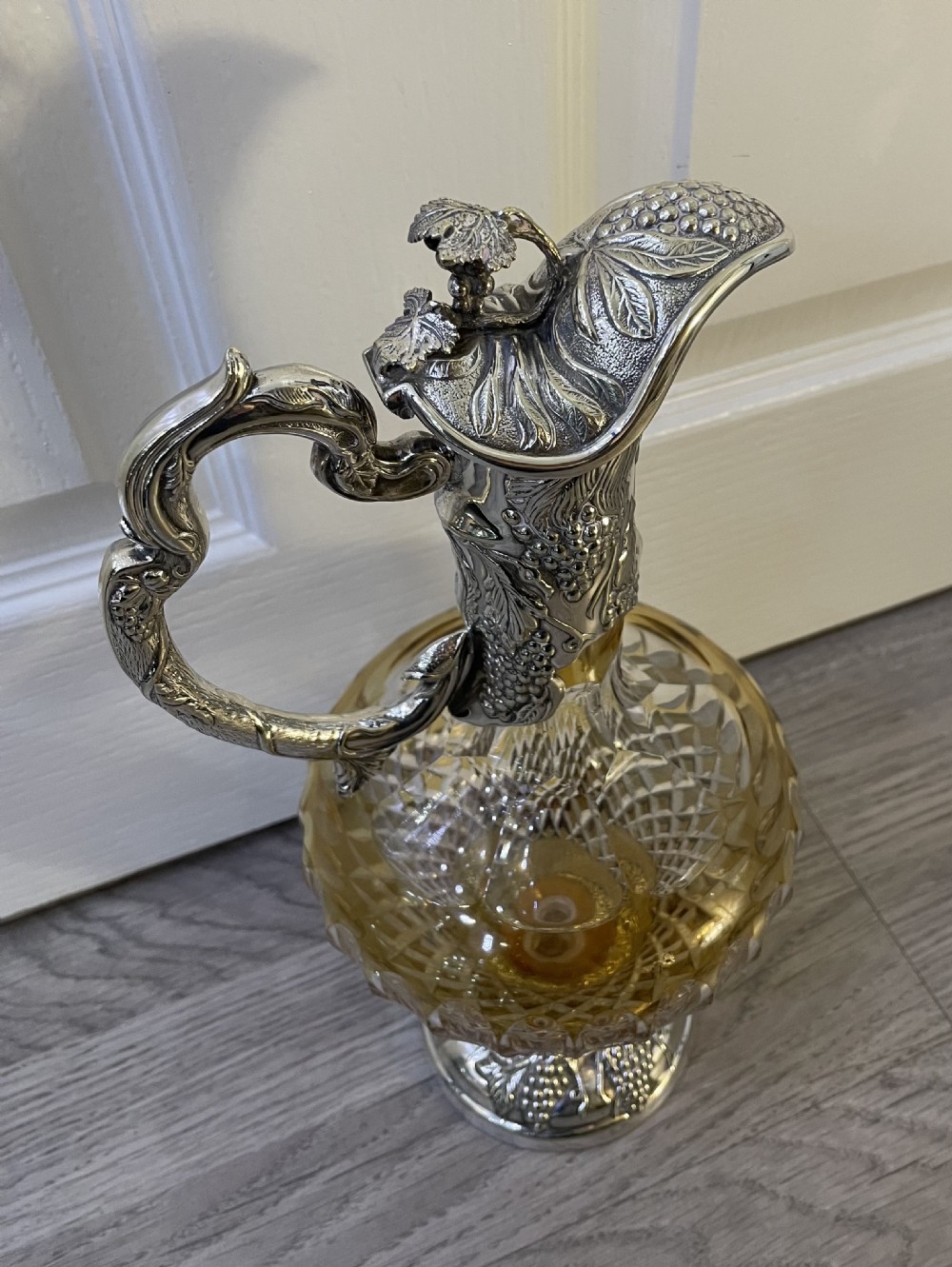 Mappin & Webb Cut Glass and Silver Plated Claret Jug View IV