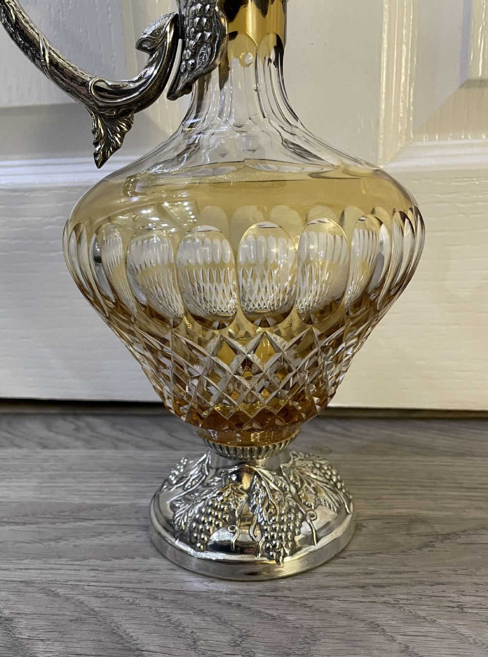 Mappin & Webb Cut Glass and Silver Plated Claret Jug View VII