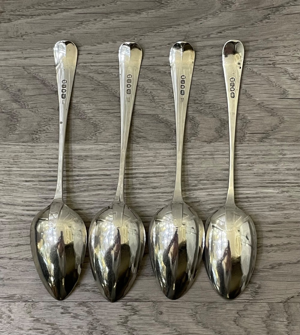 Set of Four George III Silver Serving Spoons by Bateman 1801 View II