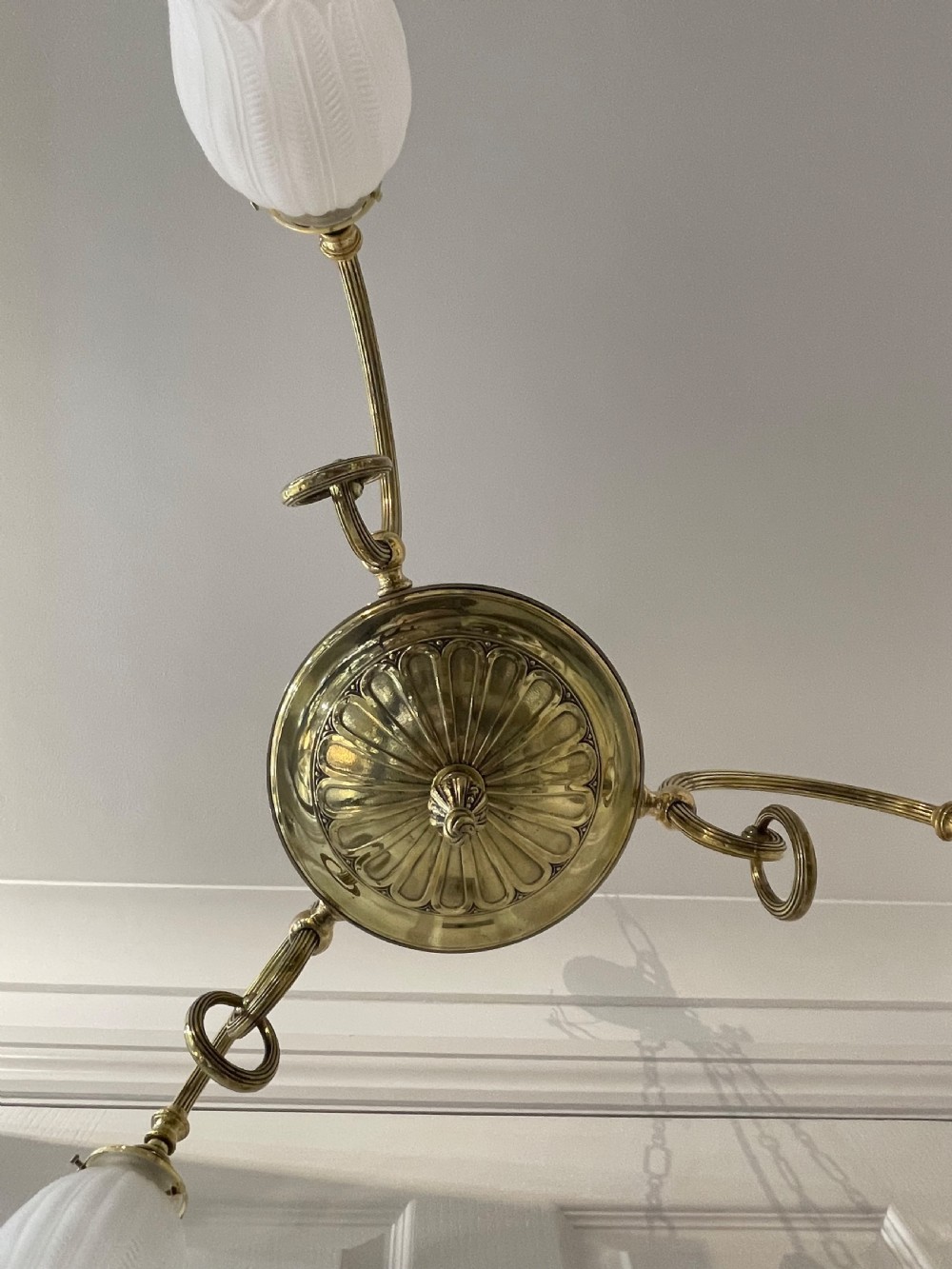 Early 20th Century Three Branch Brass Chandelier View VI