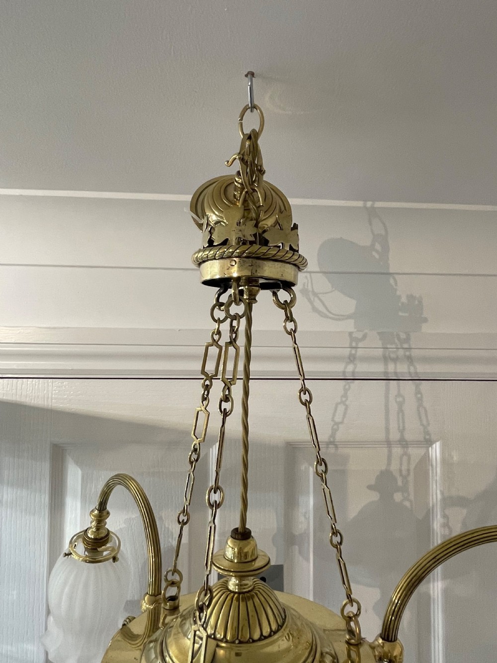 Early 20th Century Three Branch Brass Chandelier View VIII