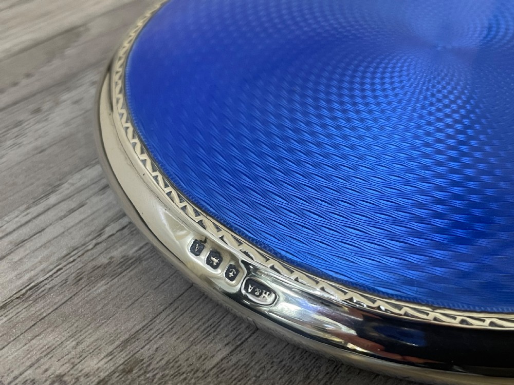Quality George V Silver & Enamel Mirror by Horton & Allday View VI