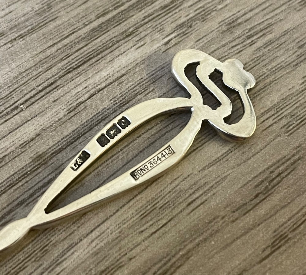Wonderful Art Nouveau Silver Jam Spoon by Levi & Salaman View V