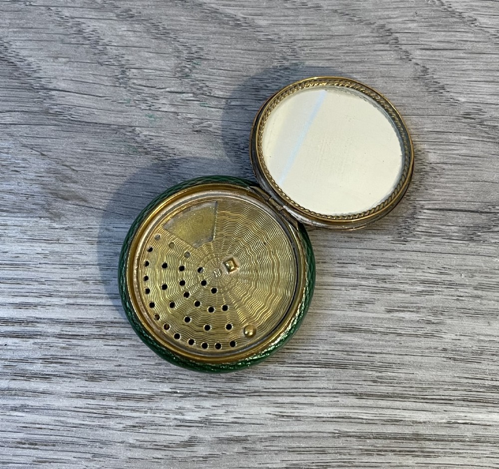 Quality Guilloche Enamel Powder Compact View IV