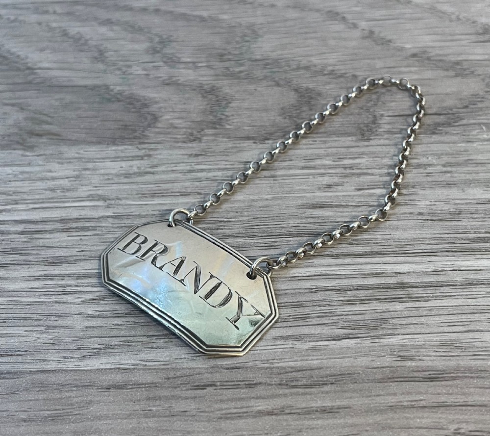 George III Silver Decanter Label by Elizabeth Morley