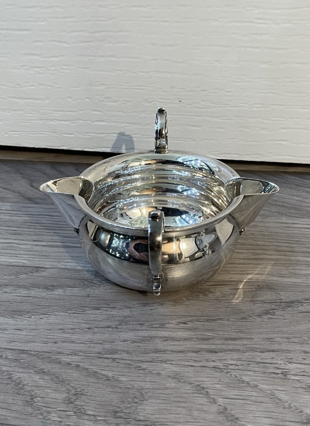 Edwardian Solid Silver Twin Pourer Sauce Boat, Chester 