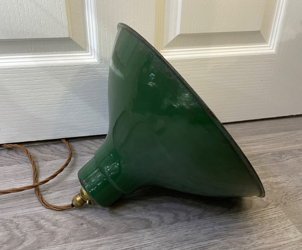Industrial Green Enamel Pendant Shade Light View VII