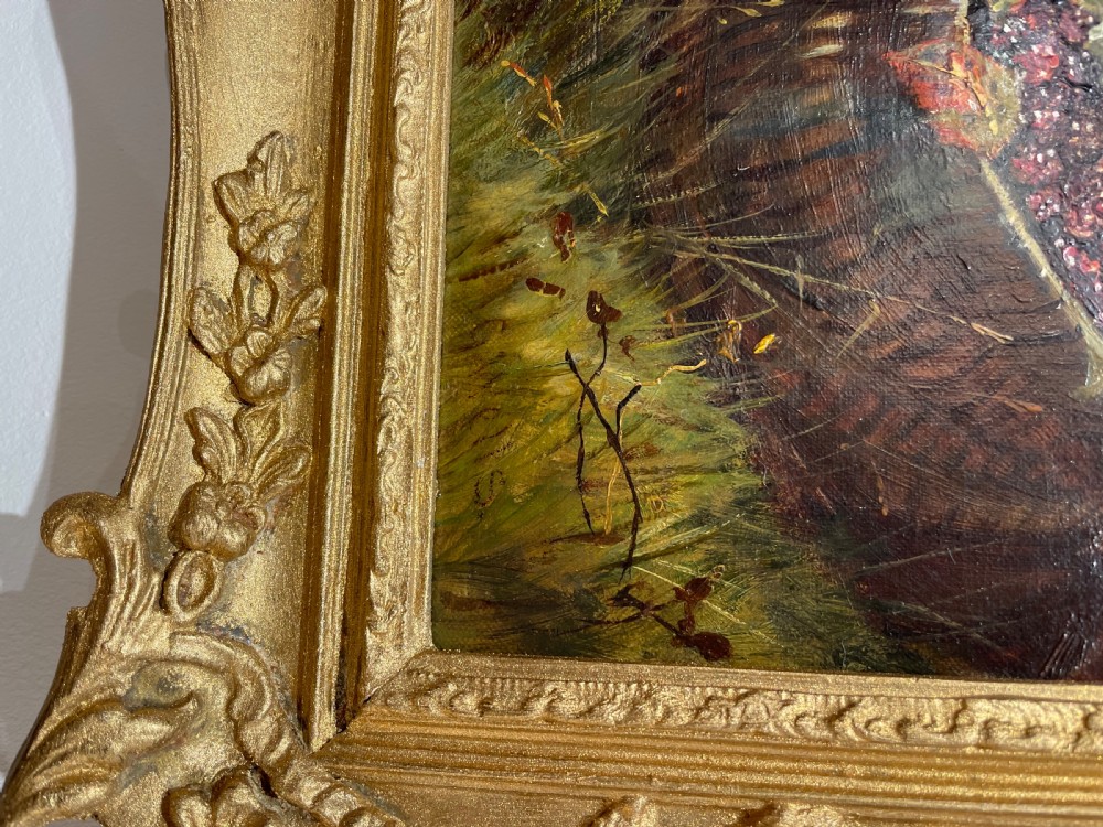 Oil Painting of Girl Blackberry Picking by George Wells  View IV