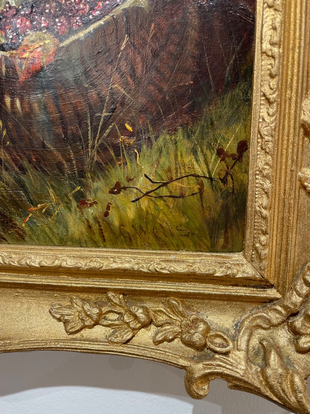 Oil Painting of Girl Blackberry Picking by George Wells  View VI
