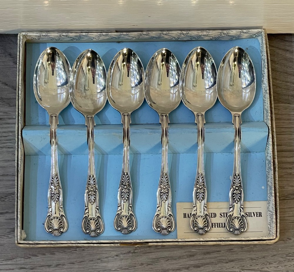 Quality Set of Six Silver Teaspoons, Kings Pattern