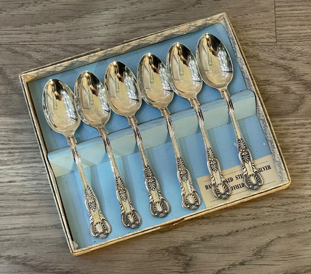 Quality Set of Six Silver Teaspoons, Kings Pattern View V