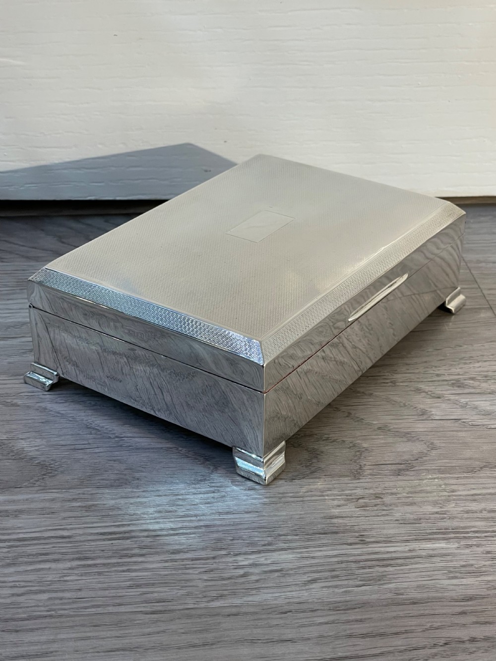 Art Deco Solid Silver Cigarette Box View X
