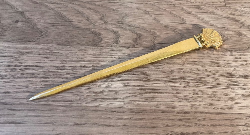 Irish Solid Silver Gilt Letter Opener View III