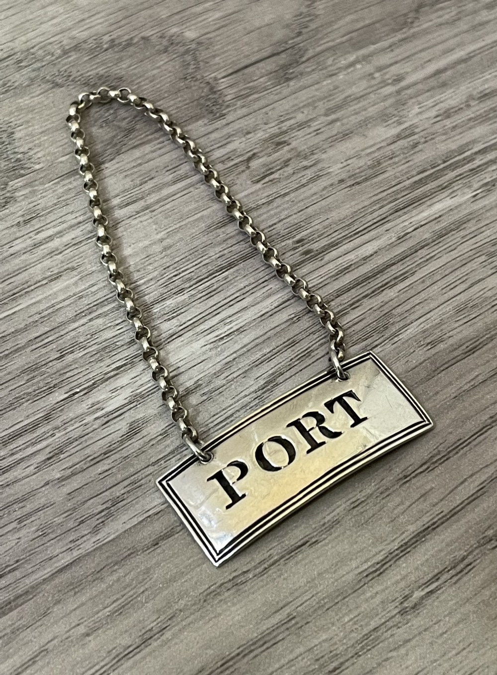 George III Silver Port Decanter Label by Phipps & Robinson