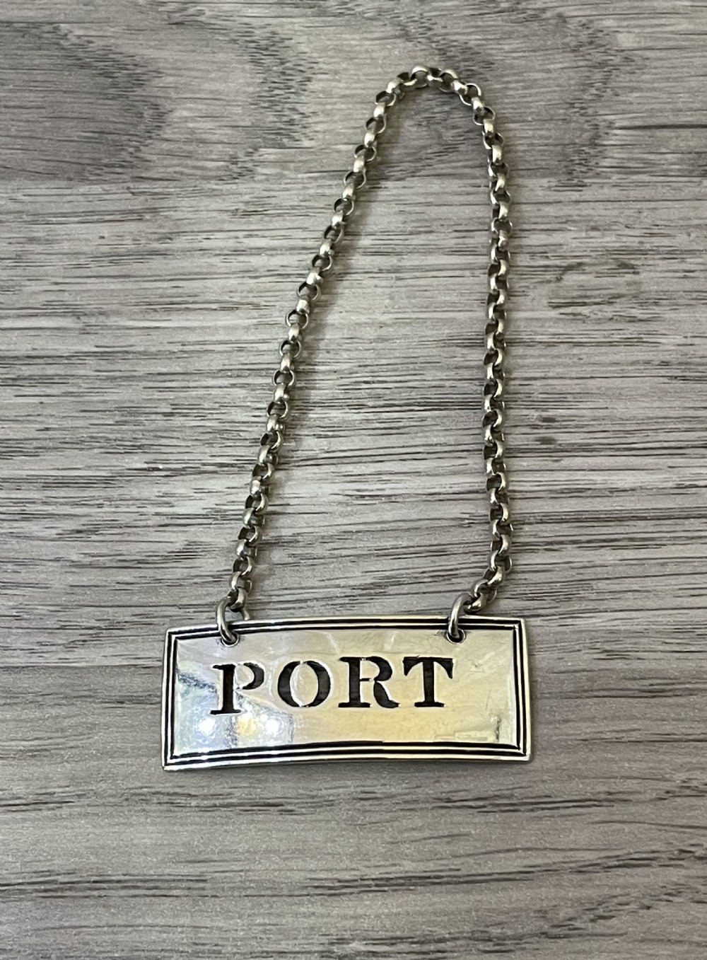George III Silver Port Decanter Label by Phipps & Robinson View II