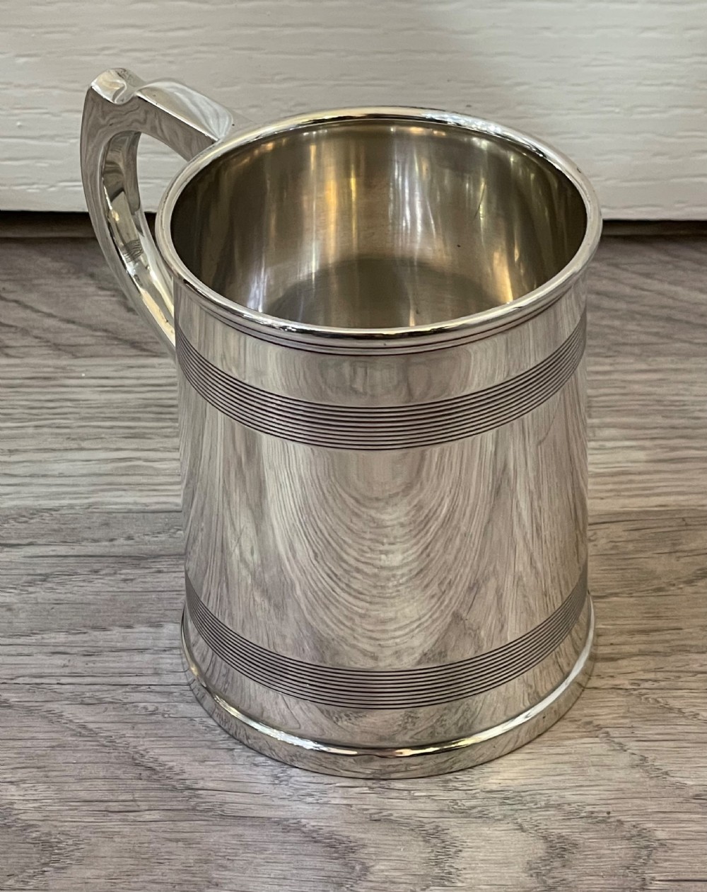 George V Solid Silver Pint Tankard by A & J Zimmerman View VII