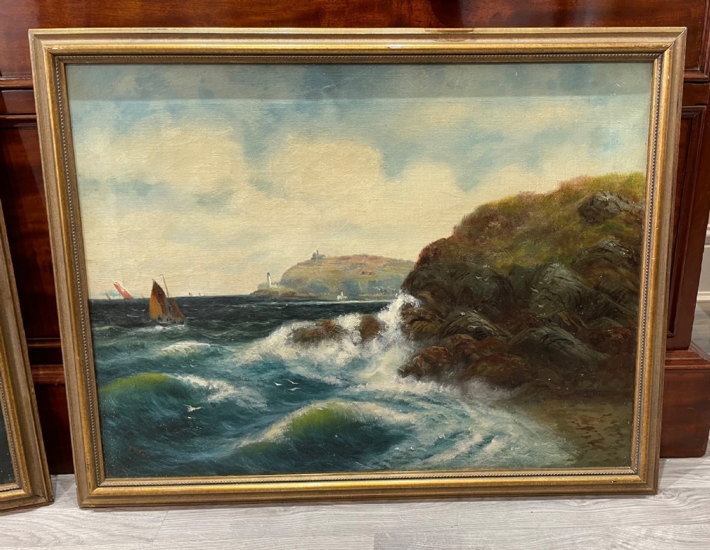 Pair of Marine Oil Paintings, Isle of Man by John Stanley Fox View II