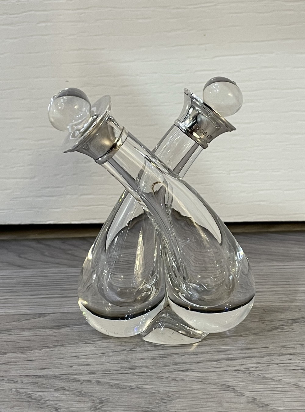 George VI Silver stopped Oil & Vinegar Bottle, 1938