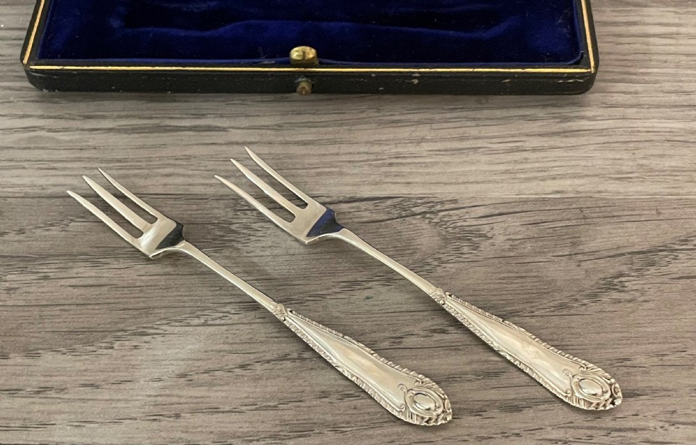 Pair of Edwardian Solid Silver Pickle Forks View II
