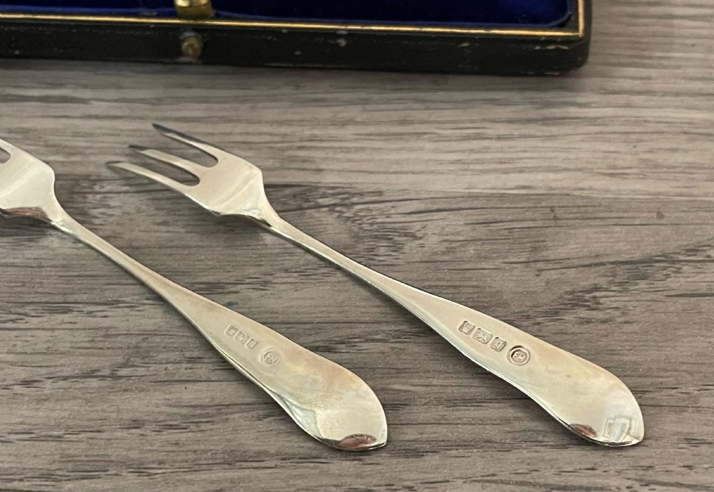 Pair of Edwardian Solid Silver Pickle Forks View III