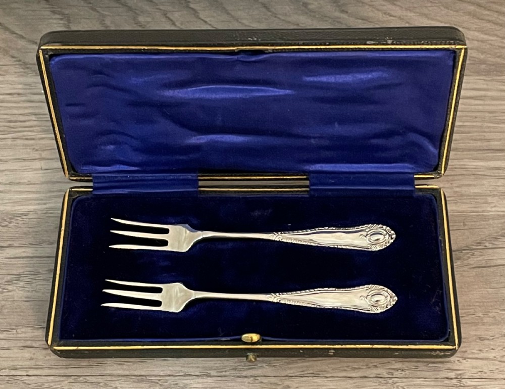 Pair of Edwardian Solid Silver Pickle Forks View V
