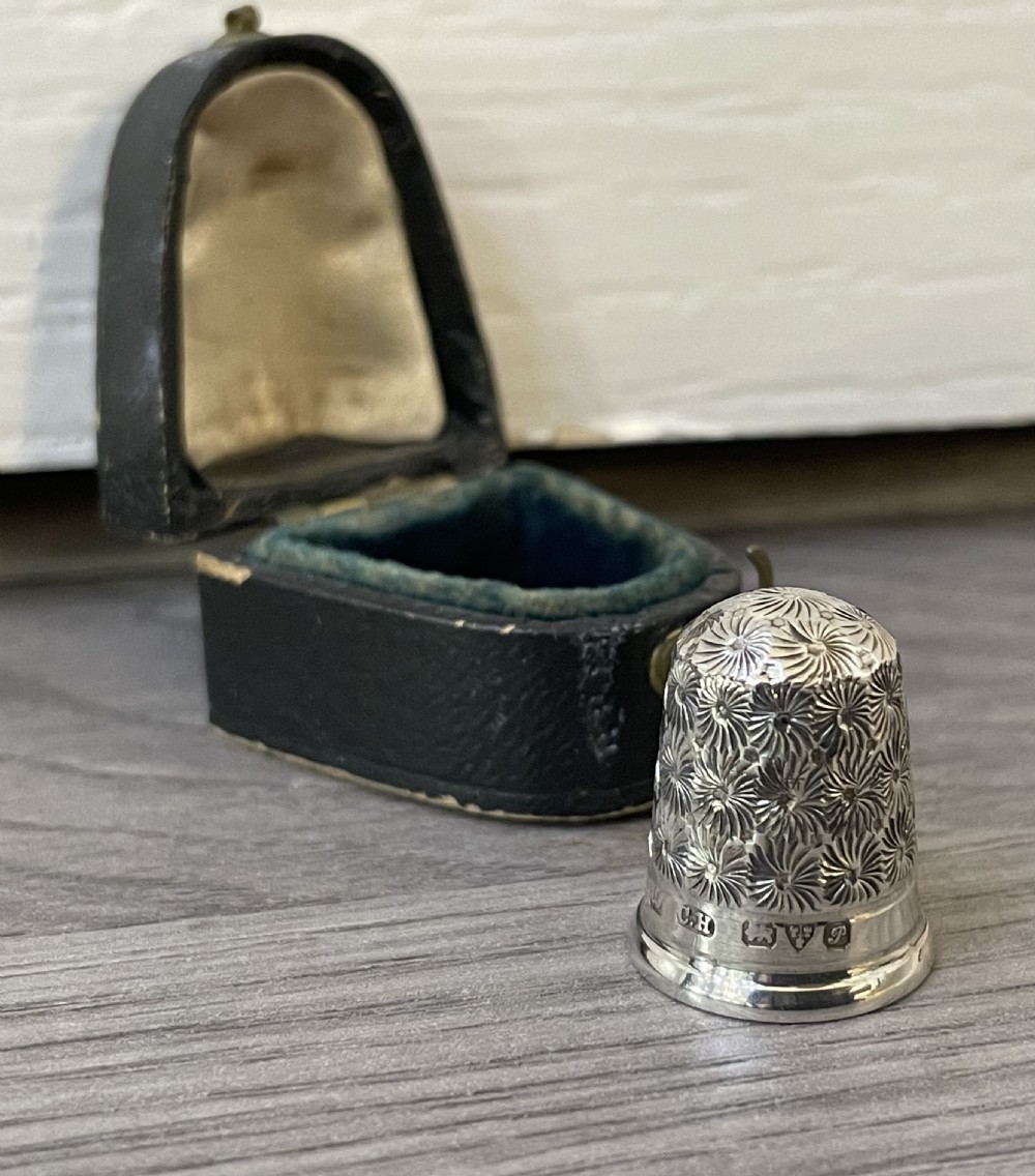 George V Silver Thimble in Original Case