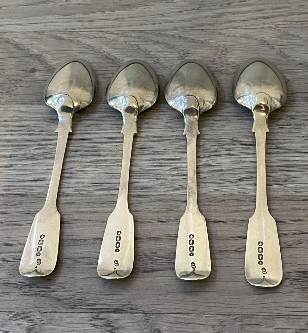 Four Victorian Silver Teaspoons, 1864 View IV