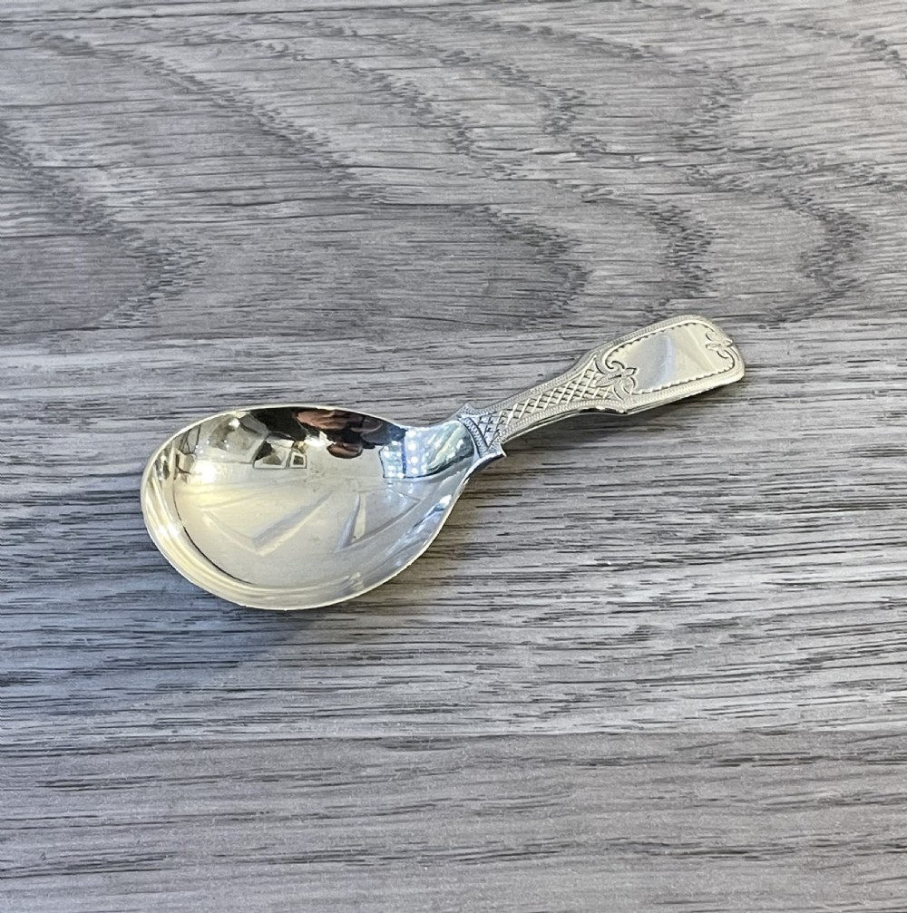 Victorian Solid Silver Caddy Spoon, Chester 1898
