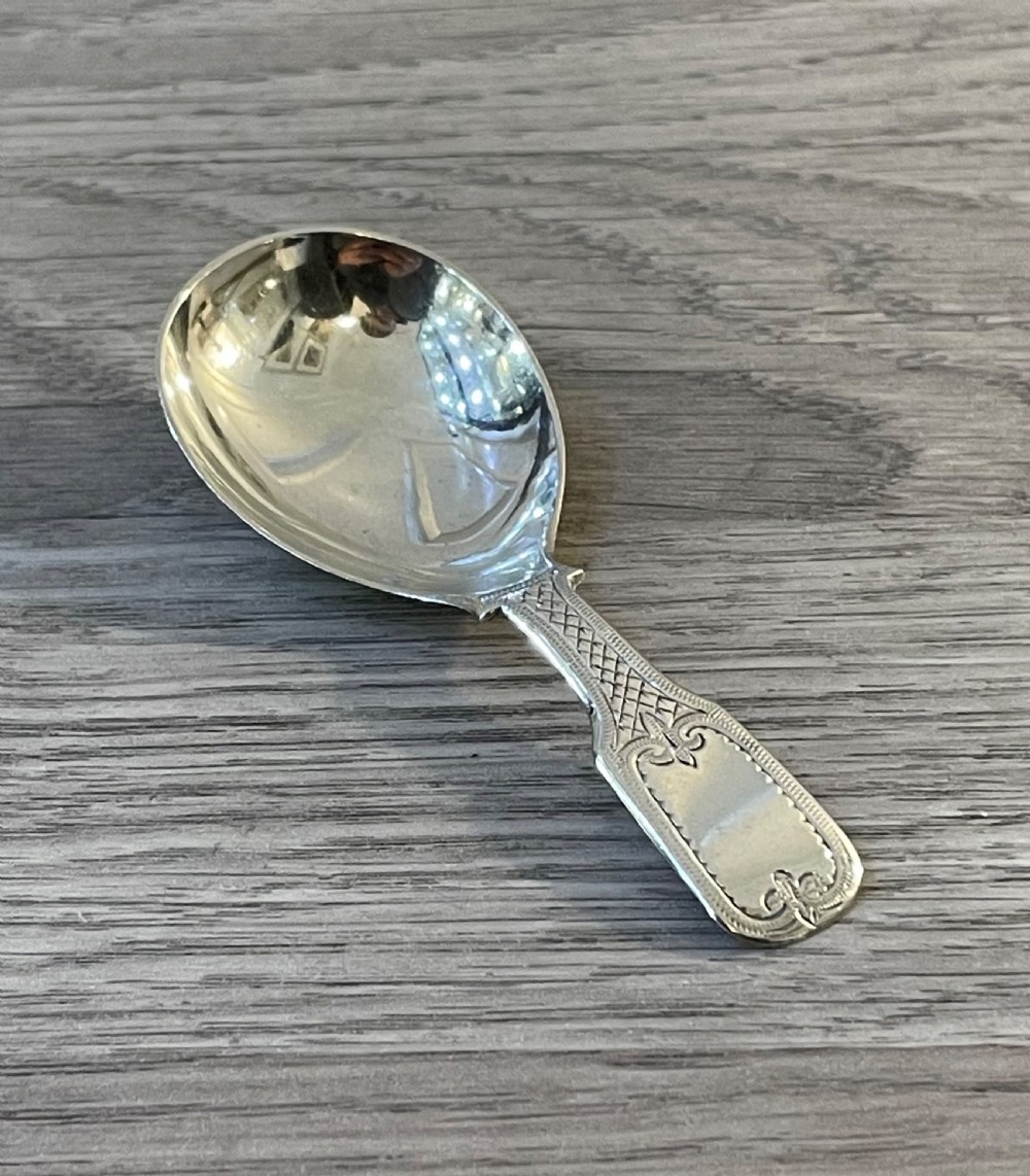 Victorian Solid Silver Caddy Spoon, Chester 1898 View II