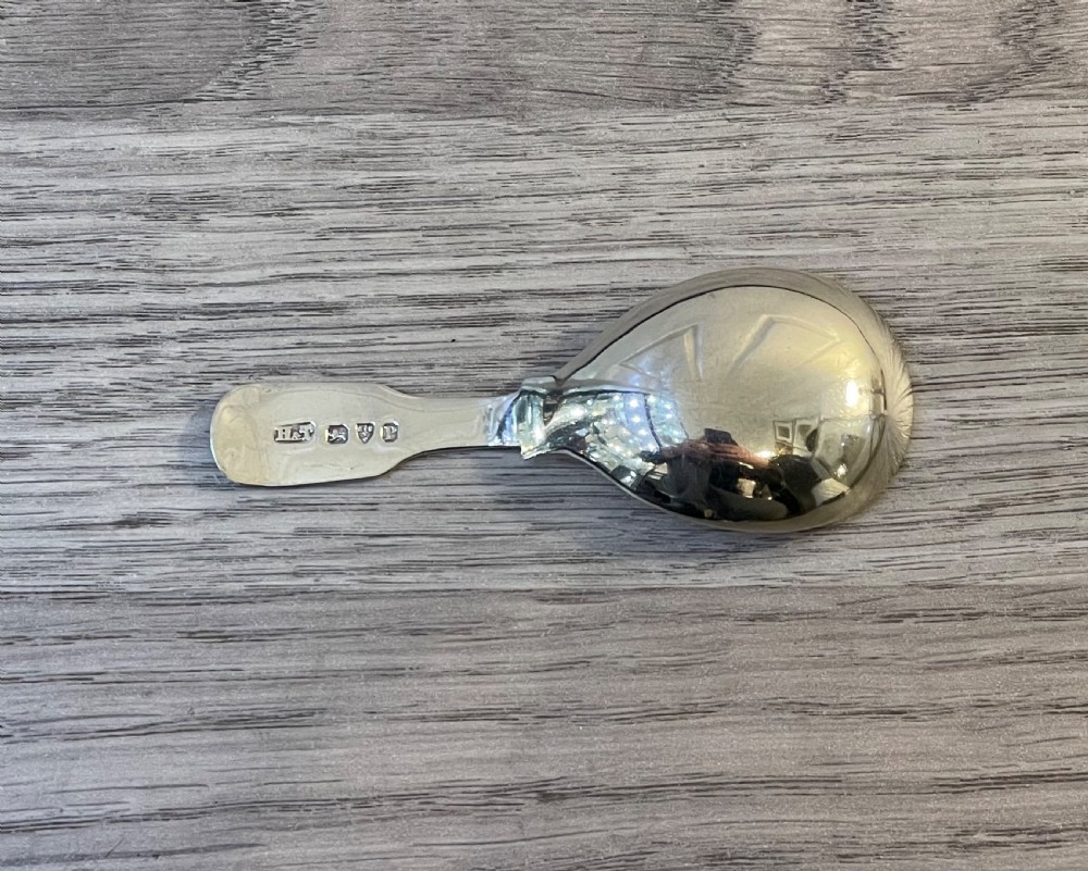 Victorian Solid Silver Caddy Spoon, Chester 1898 View V