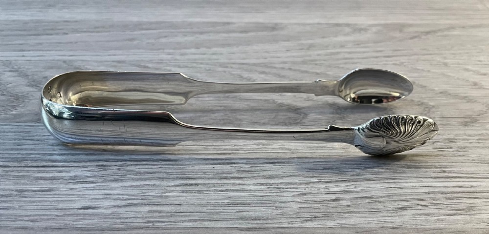 Pair of Victorian Silver Sugar Tongs, Glasgow  View II