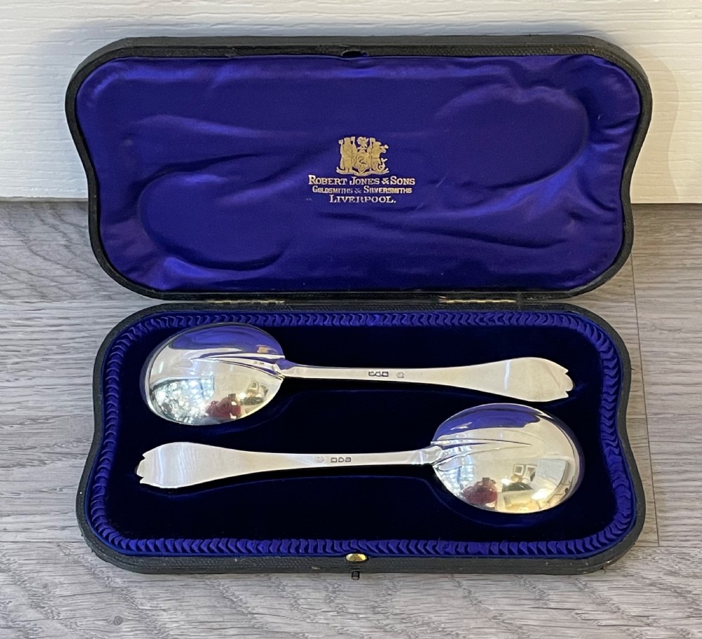 Good Pair of Edwardian Silver Serving Spoons, 1905 View VI