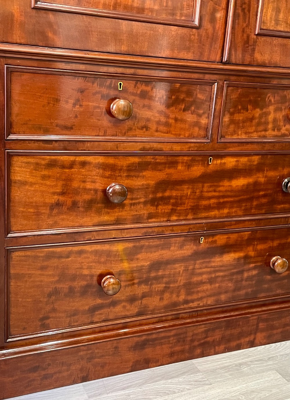 Superb Victorian Heal & Sons Mahogany Linen Press View VI