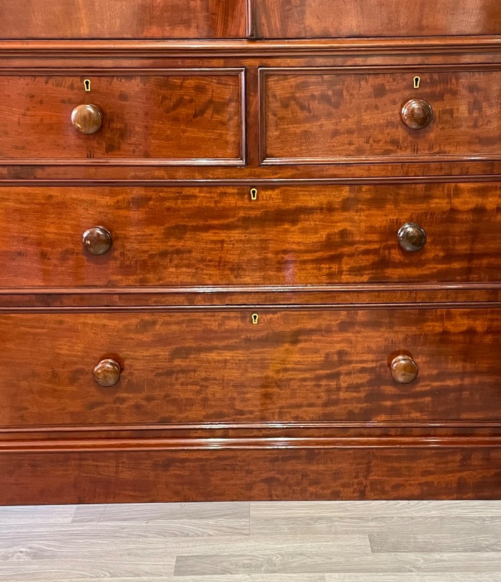 Superb Victorian Heal & Sons Mahogany Linen Press View VIII
